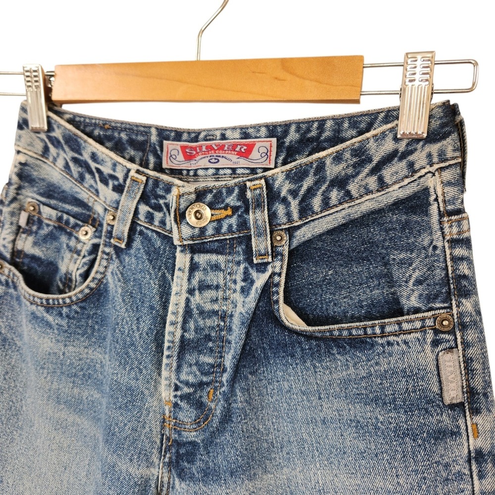 Vintage 90's Silver Jeans 34x30 Suki Bootcut Women's Button Fly Floral Patch Y2K - Picture 3 of 16